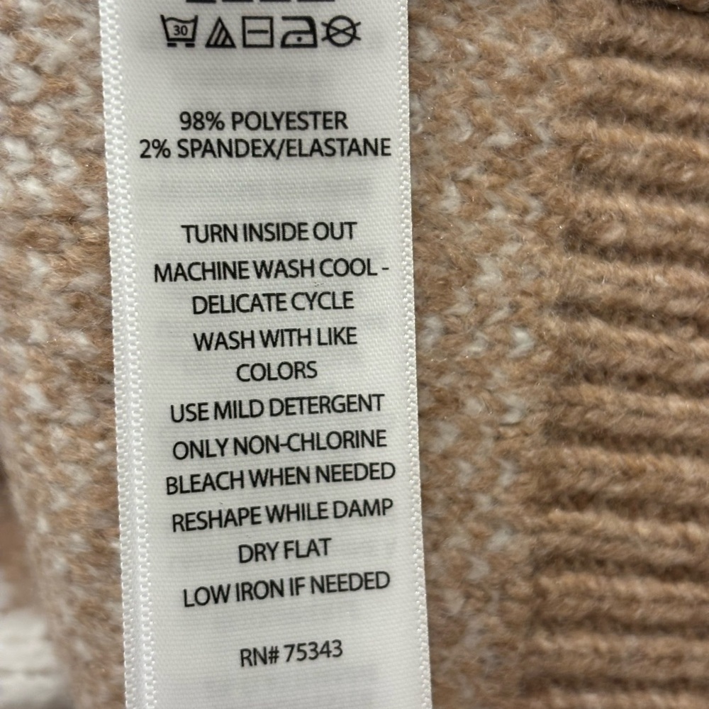 NWT Cynthia Rowley Heart Argyle Patterned Camel Brown Sweater - S - Picture 7 of 7